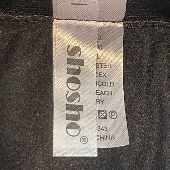ShoSho Brushed Fleece Lined Legging Black Paisley Pattern Pull-On Sz M/L - Picture 4 of 5